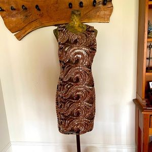 Belle by Badgley Mischka sparkly copper Shift Dress 🧡